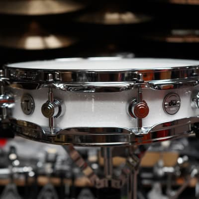 DW Collector's Series Pi Snare - Pure Maple White Glass Sparkle Chrome Hdw. | 3.14" x 14" Snare Drum image 5