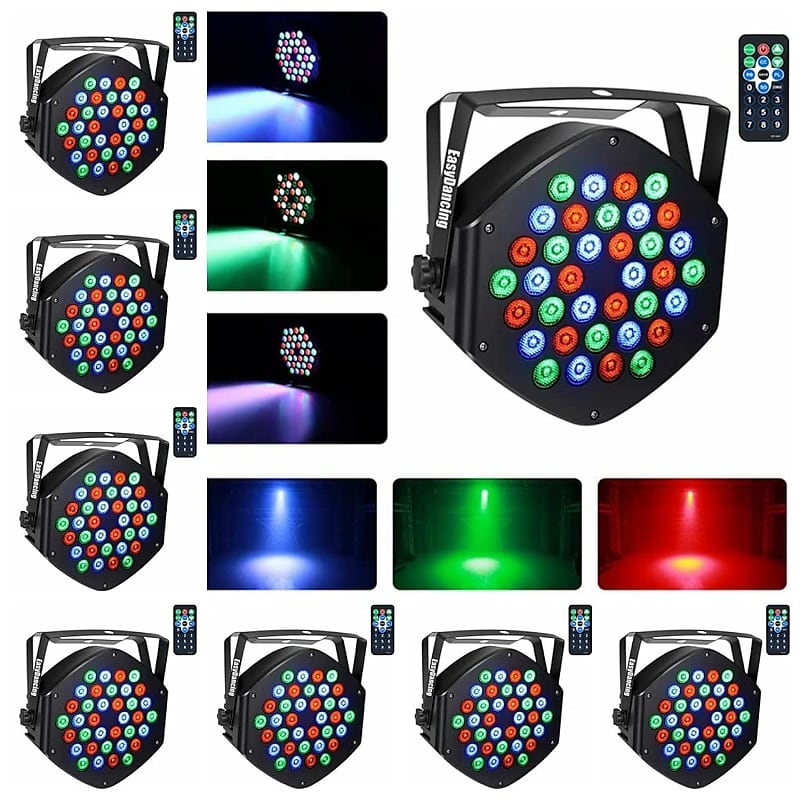 Par Lighting For Stage, 36X1W Led Rgb 7 Channel With Remote Reverb