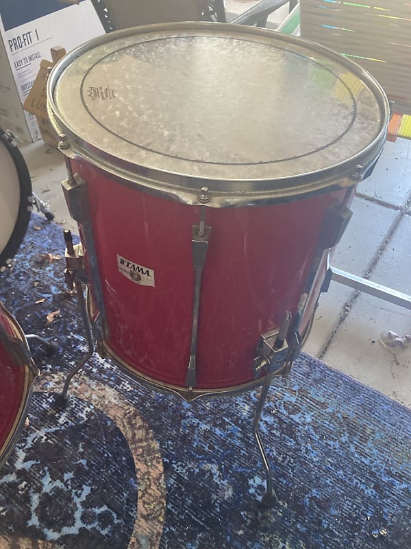 Tama Rockstar DX 16x16 Floor Tom Hot Red JAPAN | Reverb