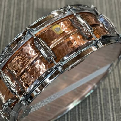 LUDWIG 14X5 HAMMERED COPPERPHONIC SNARE DRUM image 8