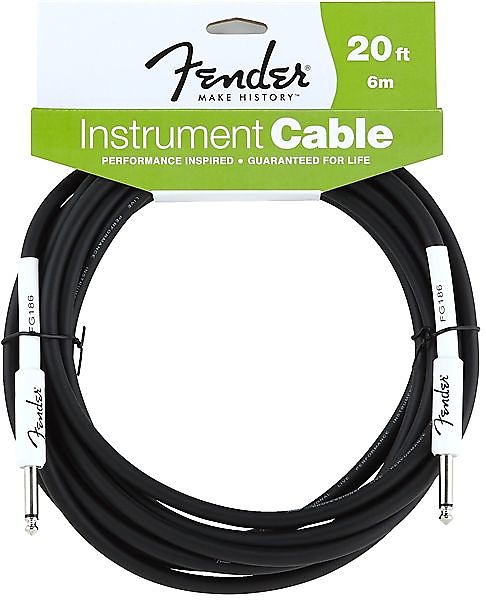Fender Performance Series Instrument Cable, 20', Black 2016 image 1
