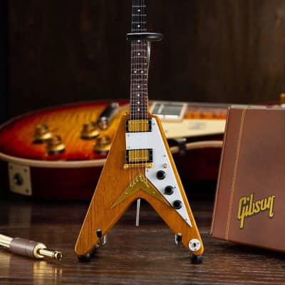 Axe Heaven Gibson Twin Pack Les Paul '57 Gold Top w/ Flying V Korina Mini Guitars image 7