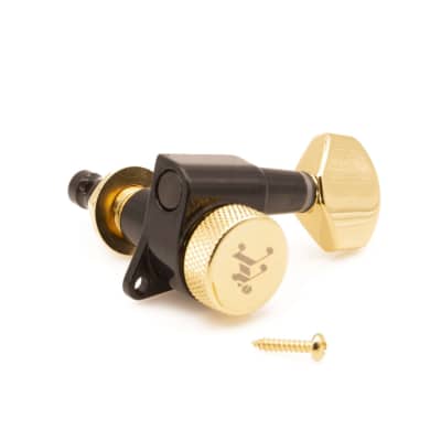 Tone Ninja 19:1 Locking Tuners, 3x3 Baritone set, Black and Gold