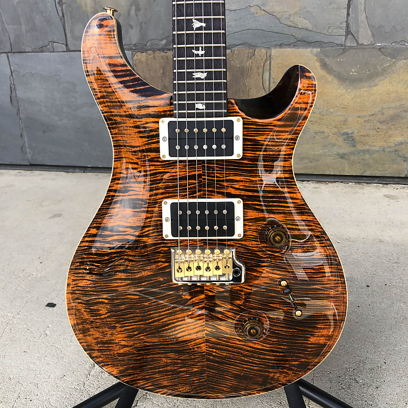 PRS Custom 24, 10 Top Orange Tiger | Reverb