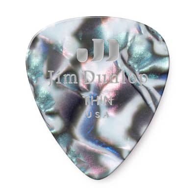 Dunlop 483P12TH Classic Celluloid Abalone Thin Guitar Picks (12-Pack)