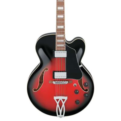 Ibanez AF75 Artcore Hollow Body Electric Guitar with Classic Elite Pickups - Transparent Red Sunburst image 2
