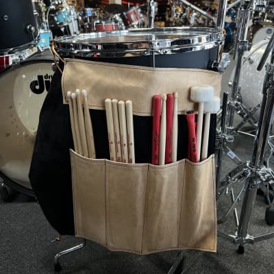 Bentley's Drum Shop Handmade Leather Large Stick Bag in Two Tone Black image 3