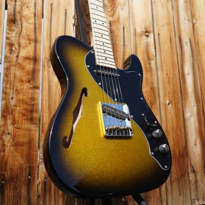 G&L USA ASAT Classic Thinline 2-Tone Goldburst 6-String Electric Guitar w/ Gig Bag NOS image 5