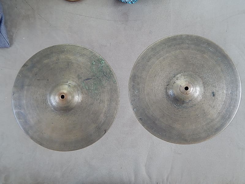 Vintage Pair of 30's Zilco 13 inch hi hat cymbals early Reverb