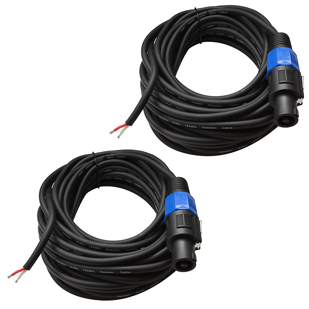 Seismic Audio SPRW35PAIR Raw Wire to Speakon Speaker Cables- 35' (2-Pack) image 1