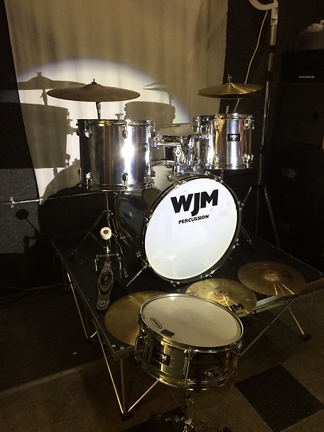 WJM Percussion 5 Piece Drum Set Chrome