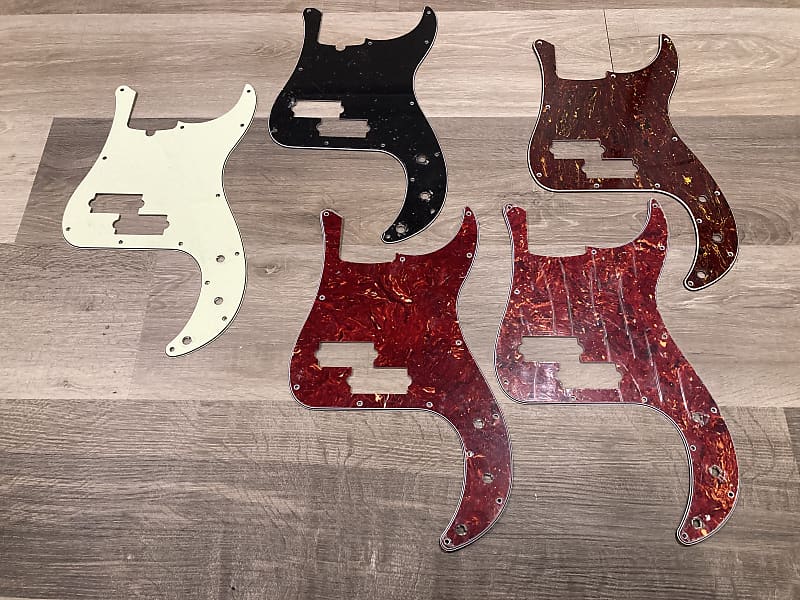 Fender Squier Precision Bass Lot of 5 Pickguards - Mint Black | Reverb