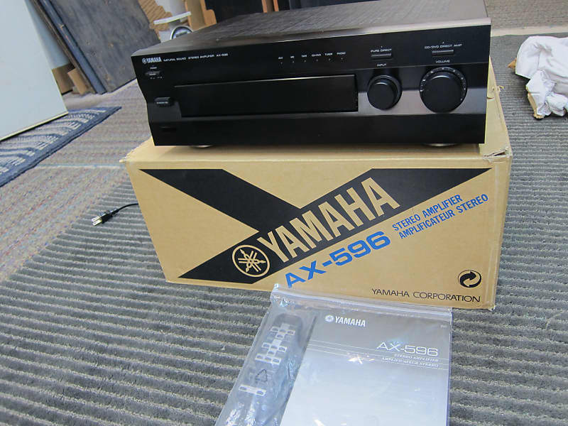 Yamaha AX596 Stereo Amp, Natural Sound Like New, Box, Manual, Packing,  Remote, Phono, Gold Jacks, Po
