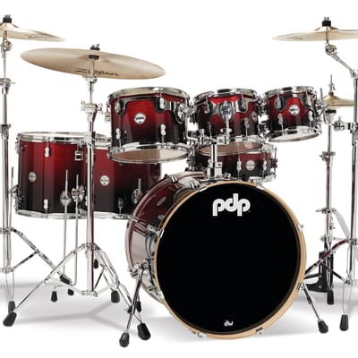 PDP Concept Maple 7pc Shell Pack - Red to Black Fade image 1