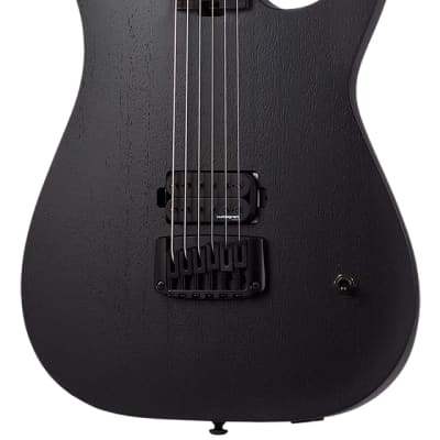 Schecter EX-V-24 CTM-FRT Black Aqua | Reverb