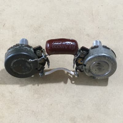 Two Rare Vintage USA 1971 Stackpole Pots 1 Meg Guitar Potentiometers Chocolate Drop Capacitor image 7