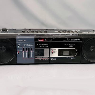 1990s Sharp WQ-571Z(BK) AM/FM Aux-in Radio Cassette Player Boombox Ghettoblaster - WORKING image 8
