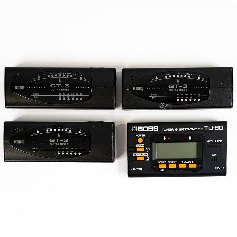 Korg GT-3 / Boss TU-80 Guitar and Bass Tuners - Set of 4