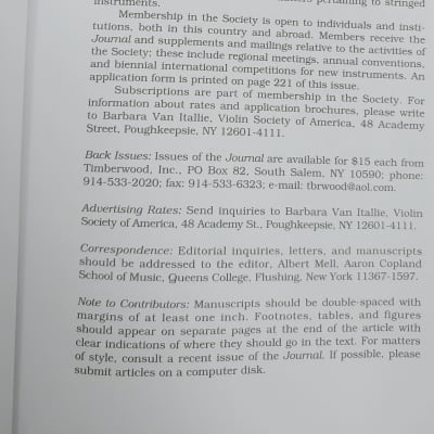 VSA Journal of The Violin Society of America - Volume XVIII, No. 1 image 8