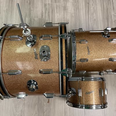 Rogers Headliner Outfit 20x14" / 14x14" / 12x8" Drumset 1960s Champagne Sparkle image 25