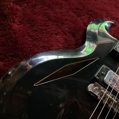 c.1968- Firstman Baron MIJ Vintage Semi Hollow Body Guitar “Black” image 5