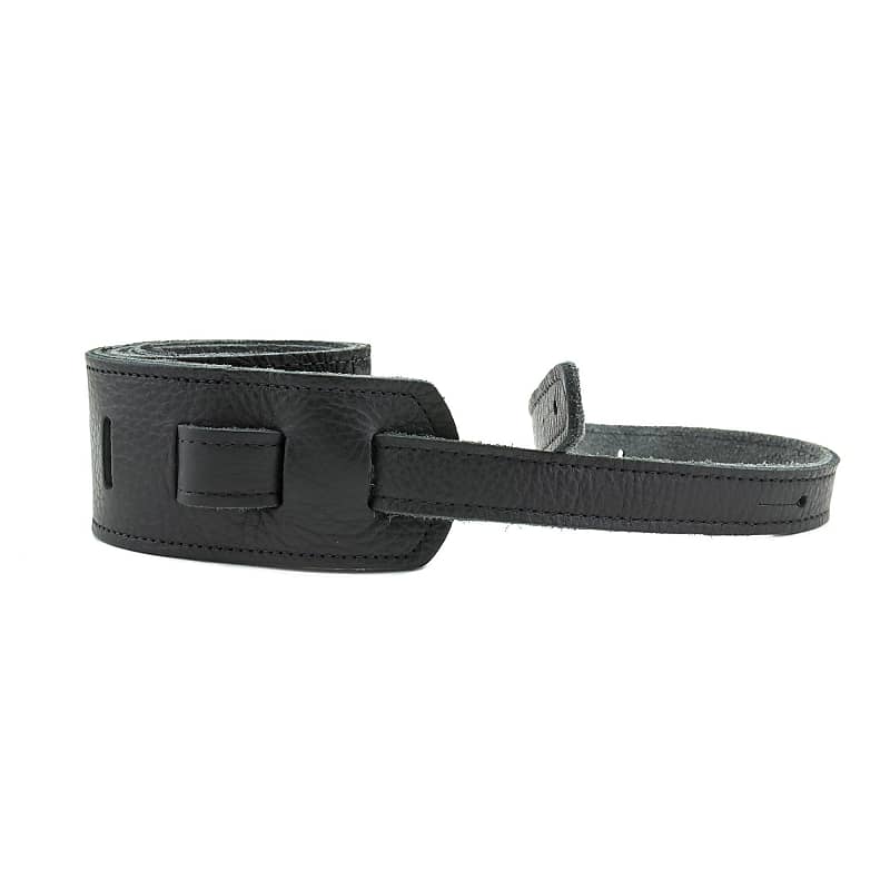 Franklin Strap 2.5” Embossed Suede/ Glove Leather End Tabs - Black/Black image 1