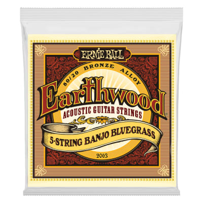 Ernie Ball 2063 Earthwood 80/20 Bronze 5-String Banjo Bluegrass Strings (9-20w)
