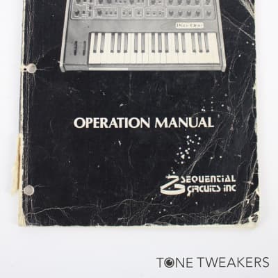 Sequential Circuits Pro-One Synthesizer Operation Manual VINTAGE SYNTH DEALER