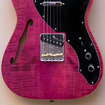 Fender Japan Telecaster neck on a Flame Maple Top Thinline body - unique & lightweight image 2