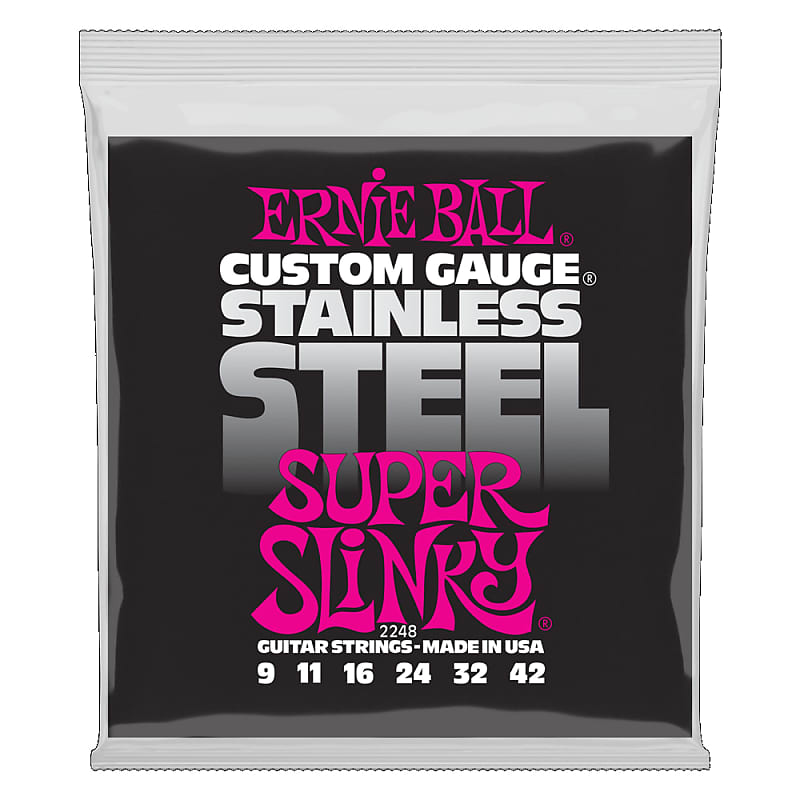Ernie Ball 2248 Custom Gauge Stainless Steel Super Slinky Electric Guitar Strings image 1
