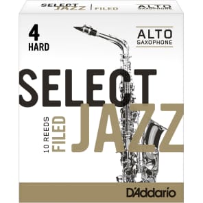 Rico RSF10ASX4H Select Jazz Alto Saxophone Reeds, Filed - Strength 4 Hard (10-Pack)