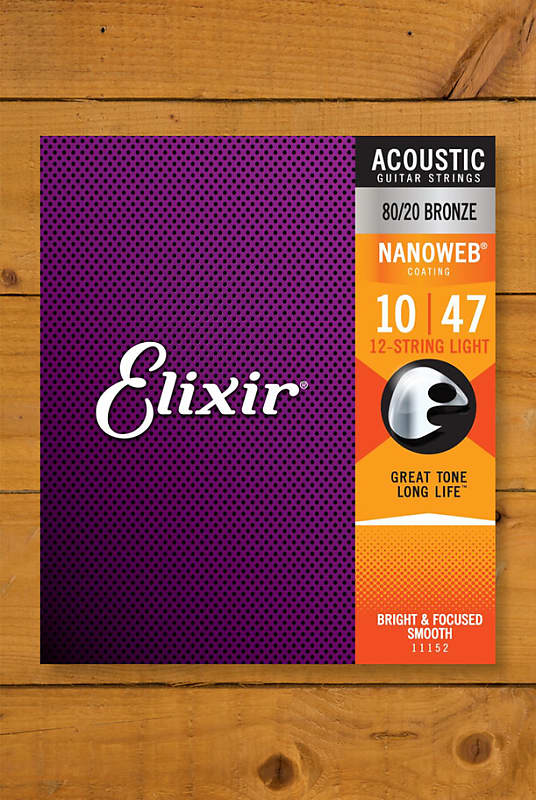 Elixir Acoustic Guitar Strings 80 20 Bronze Nanoweb Coating