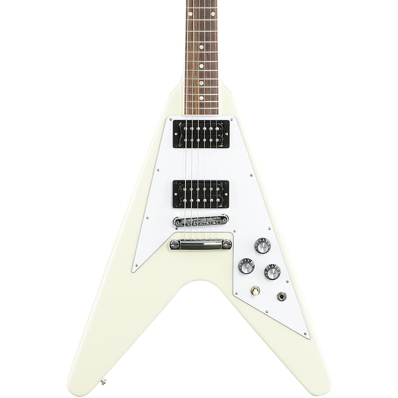 Gibson '70s Flying V Electric Guitar (with Case), Classic White image 1