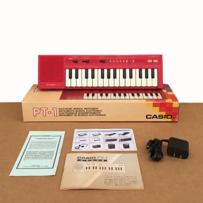 Casio PT-1 Candy Red Mini Synthesizer Keyboard | Clean Open Box
