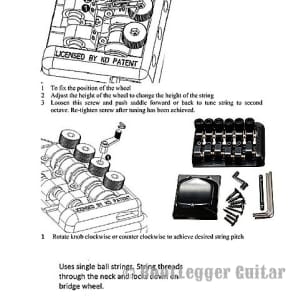 Bootlegger Spade Black Travel Guitar. Two Humbuckers,  Rosewood Fretboard, Padded Gig Bag image 11