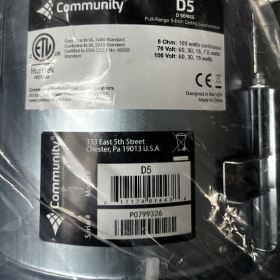 Community D5 - White Ceiling Speaker Coaxial 8Ω, 70 Volt with Bracket for Installation image 3