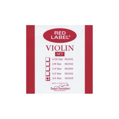 Super Sensitive SS2105 3/4 Red Label Violin String Set image 2