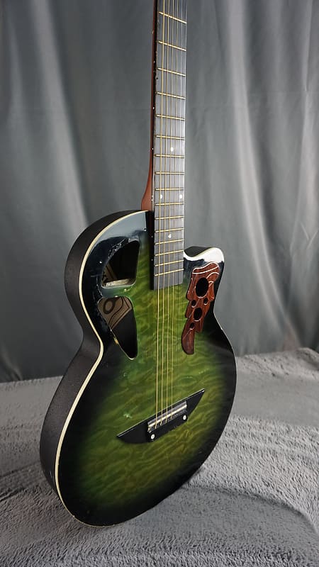 Nikko Guitar 3823 - Quilted Green Acoustic Guitar | Reverb