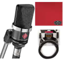 Neumann TLM-102 Large Diaphragm Studio Condenser Microphone Black + Mogami XLR 15' Cable + Polishing