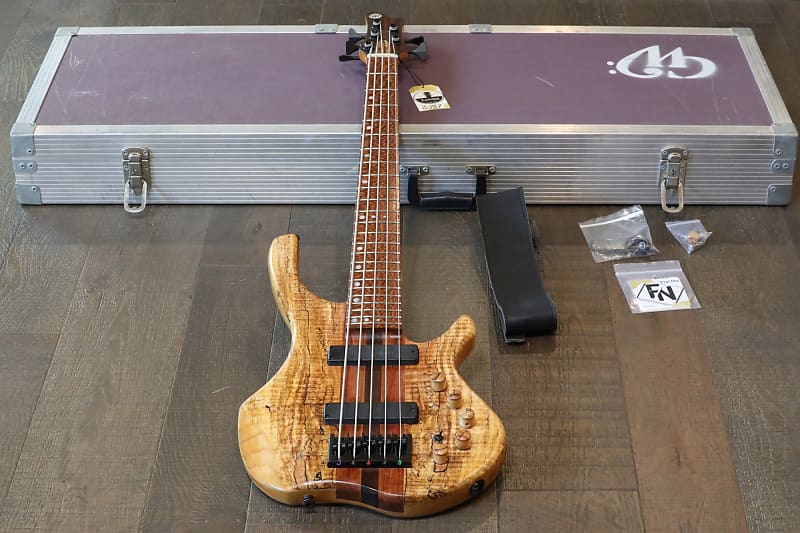 GW Custom DC-1 Neck-Thru 5-String Bass Natural Spalted Maple + OHSC image 1