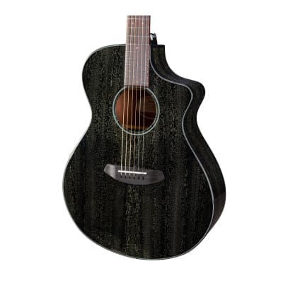 Breedlove Rainforest S Concert CE African Mahogany Soft Cutaway 6-String Acoustic Electric Guitar with  Fishman Presys I Electronics (Black Gold) image 6