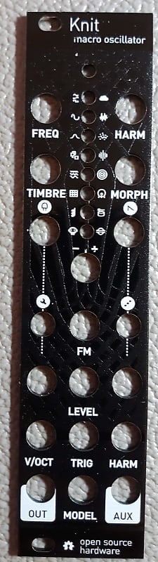 Mutable Micro Plaits * Knit Magpie Panel Only * Eurorack Black Textured image 1