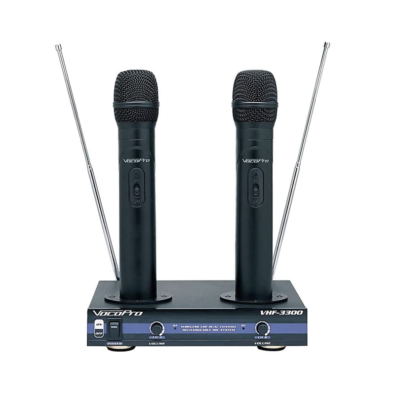 VocoPro VHF-3300 Dual Channel VHF Rechargeable Wireless Microphone System image 1