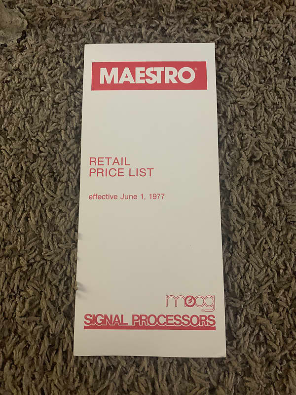 Maestro 1977 Price List image 1