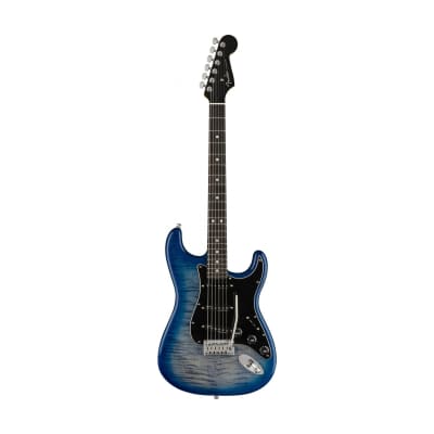 [PREORDER] Fender American Ultra Stratocaster Electric Guitar, Ebony FB, Denim Burst image 1