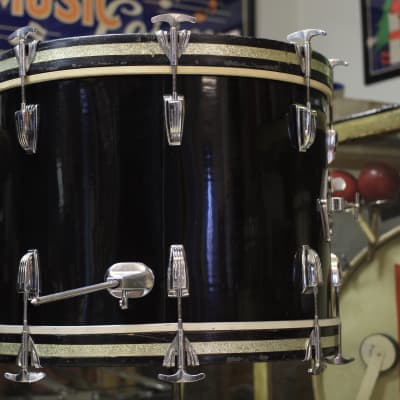 1950's WFL Super Beat in Jet Black Ebony Pearl 14x20 16x16 8x12