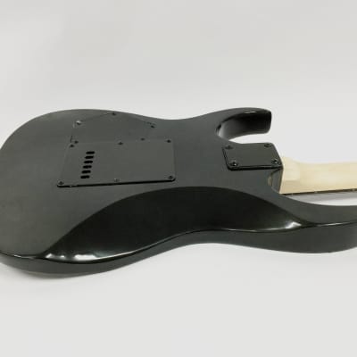 Haze LG4DBK Transparent Black Double Cutaway Electric Guitar + Gig Bag,Strap - IB / Black Gloss image 5
