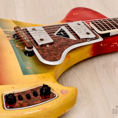 1960s Wandré Rock Oval Vintage Aluminum Neck Guitar w/ Case, Italy image 6