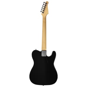 Sawtooth Left-Handed Black ET Series Electric Guitar w/ Aged White Pickguard - Includes: Accessories, Amp & Gig Bag image 5