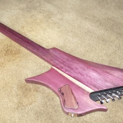 unique stock, "Tree of life"carved spectacular solid purpleheart guitar and bass,ships direct image 11